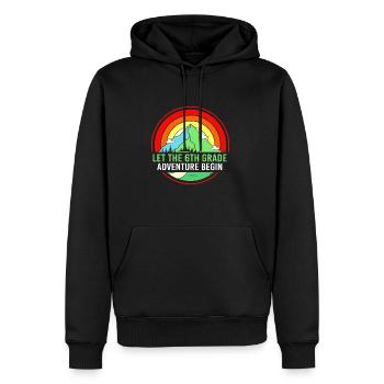 6. Klasse - Männer Premium Bio Hoodie - Schwarz - Vorne - Nico (187cm)
