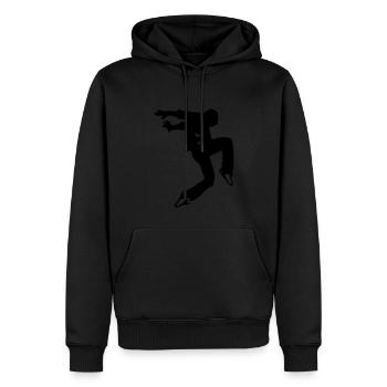 break dance luxe - Sweat à capuche Premium bio Homme - noir - Devant - Nico (187cm)