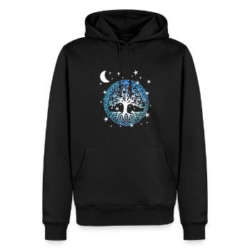 Baum des Lebens,Yggdrasil,Weltenbaum,tree of life, - Männer Premium Bio Hoodie - Schwarz - Vorne - Nico (187cm)