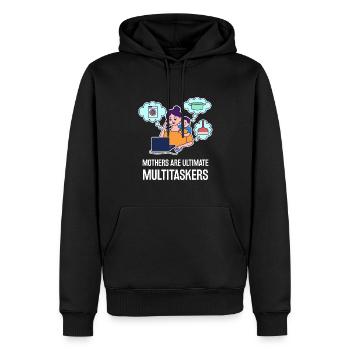 Multitasking-Design zum Muttertag - Männer Premium Bio Hoodie - Schwarz - Vorne - Nico (187cm)