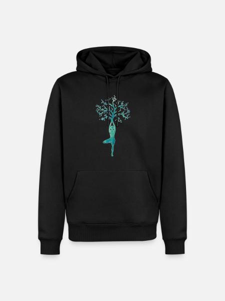 Yoga - Sweat à capuche Premium bio Homme - noir