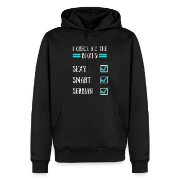 Serbia serb sexy smart origin woman home - Men’s Premium Organic Hoodie - black - Front - Nico (187cm)