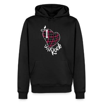 I love Rock - Men’s Premium Organic Hoodie - black - Front - Nico (187cm)