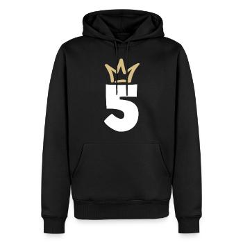 NUMÉRO CINQ 5 Couronne - Sweat à capuche Premium bio Homme - noir - Devant - Nico (187cm)