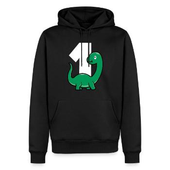 ONE DINO Dinosaur Baby 1 an - Sweat à capuche Premium bio Homme - noir - Devant - Nico (187cm)