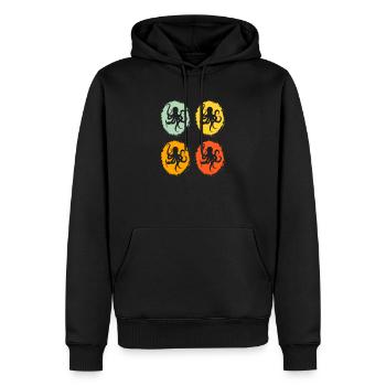 poulpe poulpe mer vie marine animal poulpe - Sweat à capuche Premium bio Homme - noir - Devant - Nico (187cm)