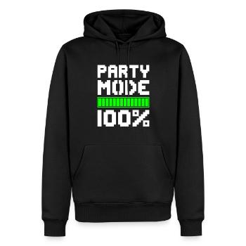 MODE FÊTE 100% Célébrer le plaisir - Sweat à capuche Premium bio Homme - noir - Devant - Nico (187cm)