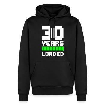 30 YEARS LOADED 30th birthday - Men’s Premium Organic Hoodie - black - Front - Nico (187cm)