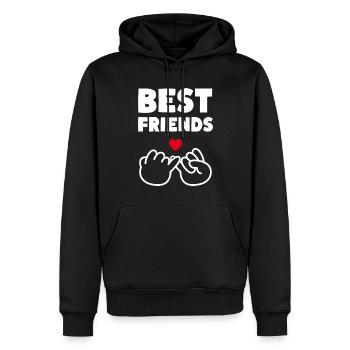 Meilleurs amis Petit doigt Serment - Sweat à capuche Premium bio Homme - noir - Devant - Nico (187cm)