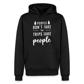 Natur Baum Berg - Männer Premium Bio Hoodie - Schwarz - Vorne - Nico (187cm)