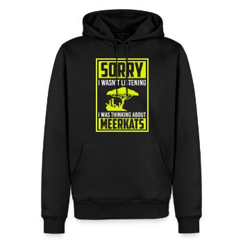Erdmännchen Niedlich Süß - Männer Premium Bio Hoodie - Schwarz - Vorne - Nico (187cm)