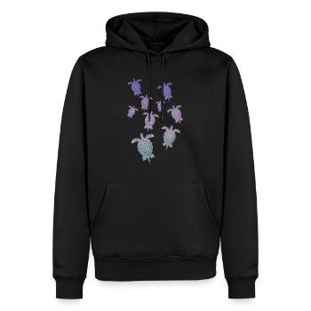 bunte Schildkröten Retro Style Vintage turtle - Männer Premium Bio Hoodie - Schwarz - Vorne - Nico (187cm)