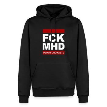 FCK MHD Ökologisch Nachhaltig - Männer Premium Bio Hoodie - Schwarz - Vorne - Nico (187cm)