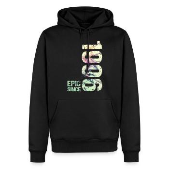 Epic Since 1996 Year Anniversary - Men’s Premium Organic Hoodie - black - Front - Nico (187cm)