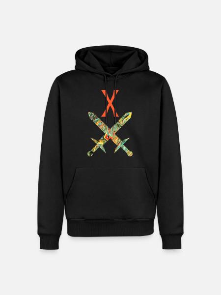 Épées croisées E 200 x - Sweat à capuche Premium bio Homme - noir