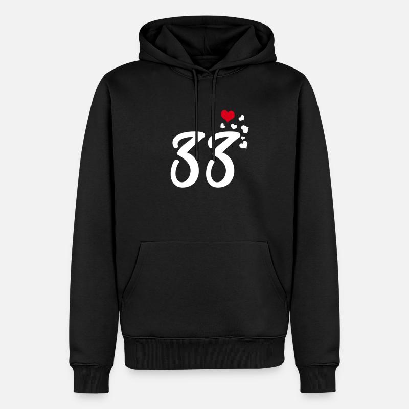 33 Hearts 33e anniversaire - Sweat à capuche Premium bio Homme - noir