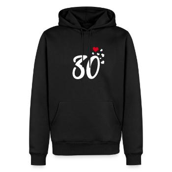 30 Herzen 30. Geburtstag Jubiläum - Männer Premium Bio Hoodie - Schwarz - Vorne - Nico (187cm)