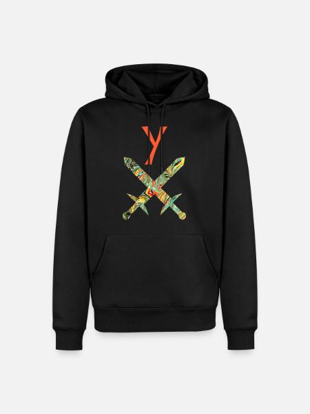 Épées croisées E 200 y - Sweat à capuche Premium bio Homme - noir
