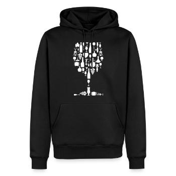 Vin Verre à vin Amateurs de vin - Sweat à capuche Premium bio Homme - noir - Devant - Nico (187cm)