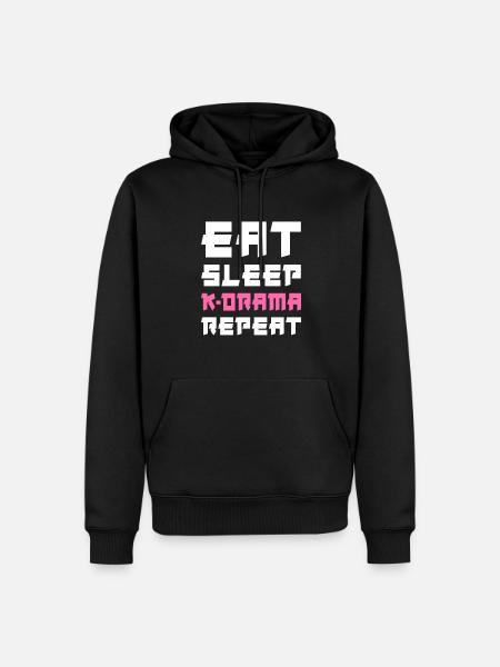 Eat Sleep K-Drama Repeat - Men’s Premium Organic Hoodie - black