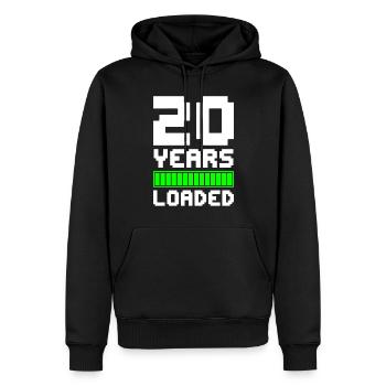 20 Years Loaded 20th Birthday - Men’s Premium Organic Hoodie - black - Front - Nico (187cm)