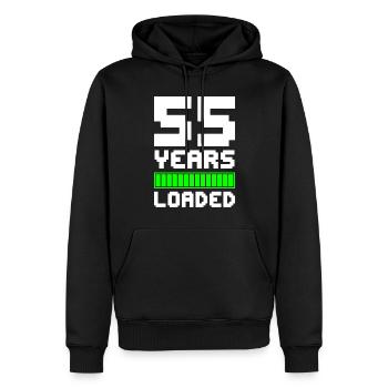 55 Years Loaded 55th Birthday - Men’s Premium Organic Hoodie - black - Front - Nico (187cm)