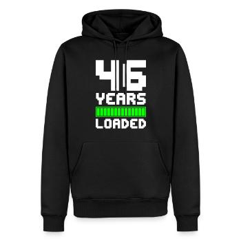 46 Years Loaded 46th Birthday - Men’s Premium Organic Hoodie - black - Front - Nico (187cm)