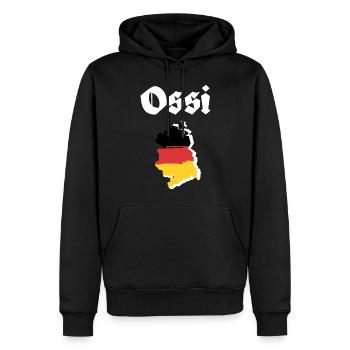 Ossi DDR Ostdeutschland - Männer Premium Bio Hoodie - Schwarz - Vorne - Nico (187cm)