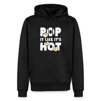 Popcorn Pop It Like It's Hot - Männer Premium Bio Hoodie - Schwarz - Vorne - Nico (187cm)