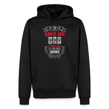 Glücksspiel Einarmiger Bandit Zocken Symbole - Männer Premium Bio Hoodie - Schwarz - Vorne - Nico (187cm)