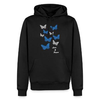 Schmetterlinge butterflies bayern love and peace - Männer Premium Bio Hoodie - Schwarz - Vorne - Nico (187cm)