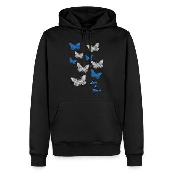 Butterflies Schmetterlinge - Männer Premium Bio Hoodie - Schwarz - Vorne - Nico (187cm)