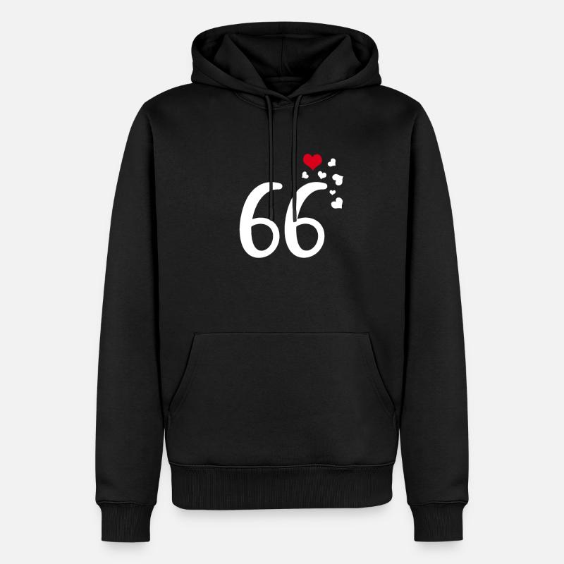 66e anniversaire cœurs 66 - Sweat à capuche Premium bio Homme - noir
