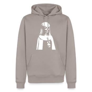 Unravel the Mystery with Unholy Nun, Gothic, and - Men’s Premium Organic Hoodie - taupe - Front - Nico (187cm)