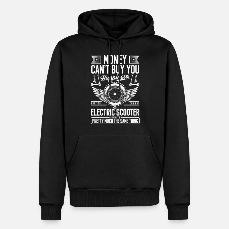 E-Scooter E-Bike E-Roller Hybride - Sweat à capuche Premium bio Homme - noir