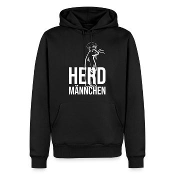Herdmännchen Koch Kochschürze Hobbykoch Küche - Männer Premium Bio Hoodie - Schwarz - Vorne - Nico (187cm)