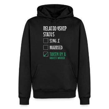 Ouvrier agricole Récolte Temps de récolte Légumes - Sweat à capuche Premium bio Homme - noir - Devant - Nico (187cm)