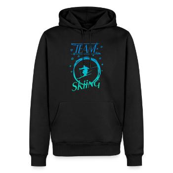 team skiing, ski fahren, ski - Männer Premium Bio Hoodie - Schwarz - Vorne - Nico (187cm)