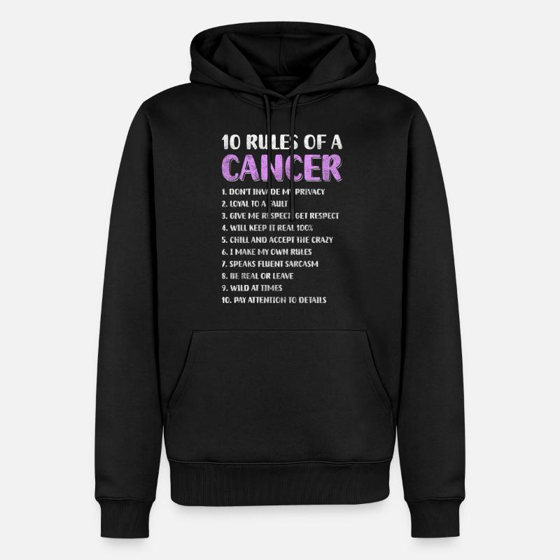 Krebs Planet - Männer Premium Bio Hoodie - Schwarz