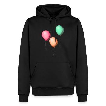 Ballons pastel - Sweat à capuche Premium bio Homme - noir - Devant - Nico (187cm)