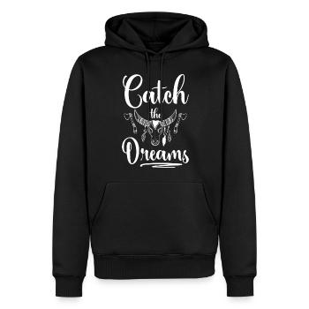 Rêve Rêveur Rêve - Sweat à capuche Premium bio Homme - noir - Devant - Nico (187cm)