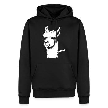 Lustige Lama-Silhouette Freche Spaß-Lamas - Männer Premium Bio Hoodie - Schwarz - Vorne - Nico (187cm)