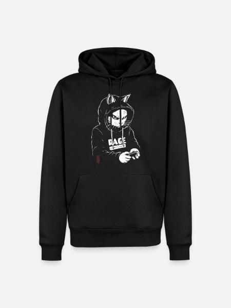 Chat à capuche - Sweat à capuche Premium bio Homme - noir