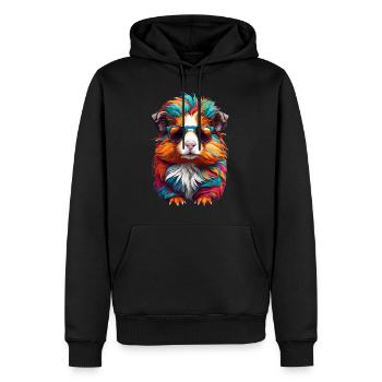 Süße Meerschweinchen in Sonnenbrillen-Niedlichkeit - Männer Premium Bio Hoodie - Schwarz - Vorne - Nico (187cm)