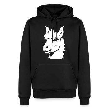 Funny Llama Silhouette Cheeky Fun Llamas - Men’s Premium Organic Hoodie - black - Front - Nico (187cm)