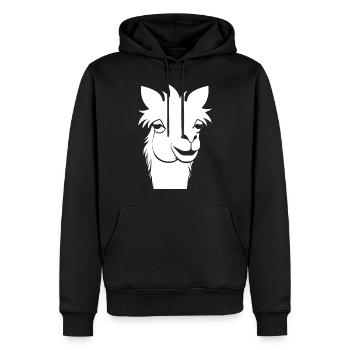 Lama Drôle Silhouette Effronté Amusant Lamas - Sweat à capuche Premium bio Homme - noir - Devant - Nico (187cm)