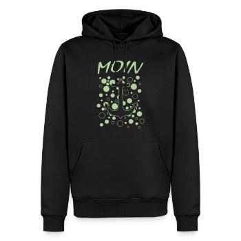 Moin - Männer Premium Bio Hoodie - Schwarz - Vorne - Nico (187cm)