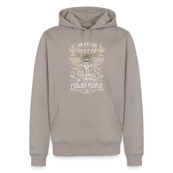 Policière Voleur de lumière bleue - Sweat à capuche Premium bio Homme - taupe - Devant - Nico (187cm)