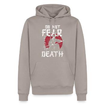 Épée de samouraï Courage Ronin - Sweat à capuche Premium bio Homme - taupe - Devant - Nico (187cm)
