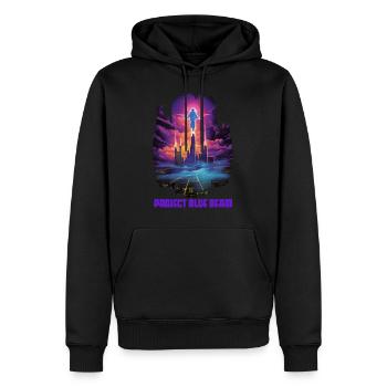 Project Blue Beam - Männer Premium Bio Hoodie - Schwarz - Vorne - Nico (187cm)